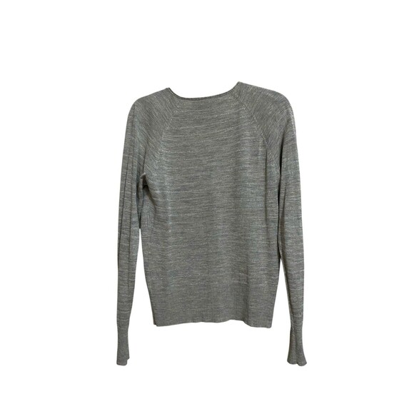 Josephine Chaus Silk Blend V Neck Top Size L Gray Silver - Picture 2 of 6